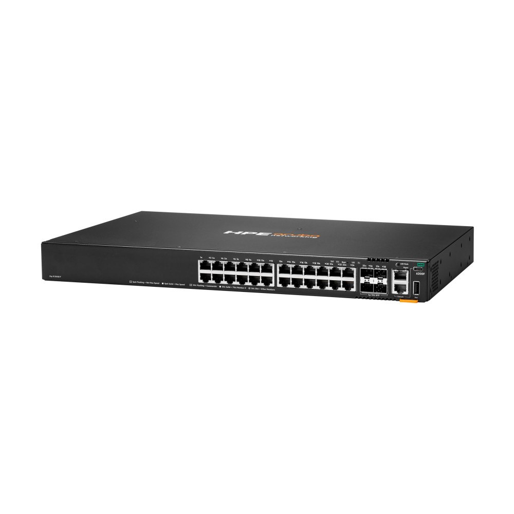 Hewlett Packard Enterprise HPE Aruba Networking CX 6200F 24G 4SFP+ Switch - switch - max. staplingsavstånd 10 kms - 24 portar - Administrerad - rac...