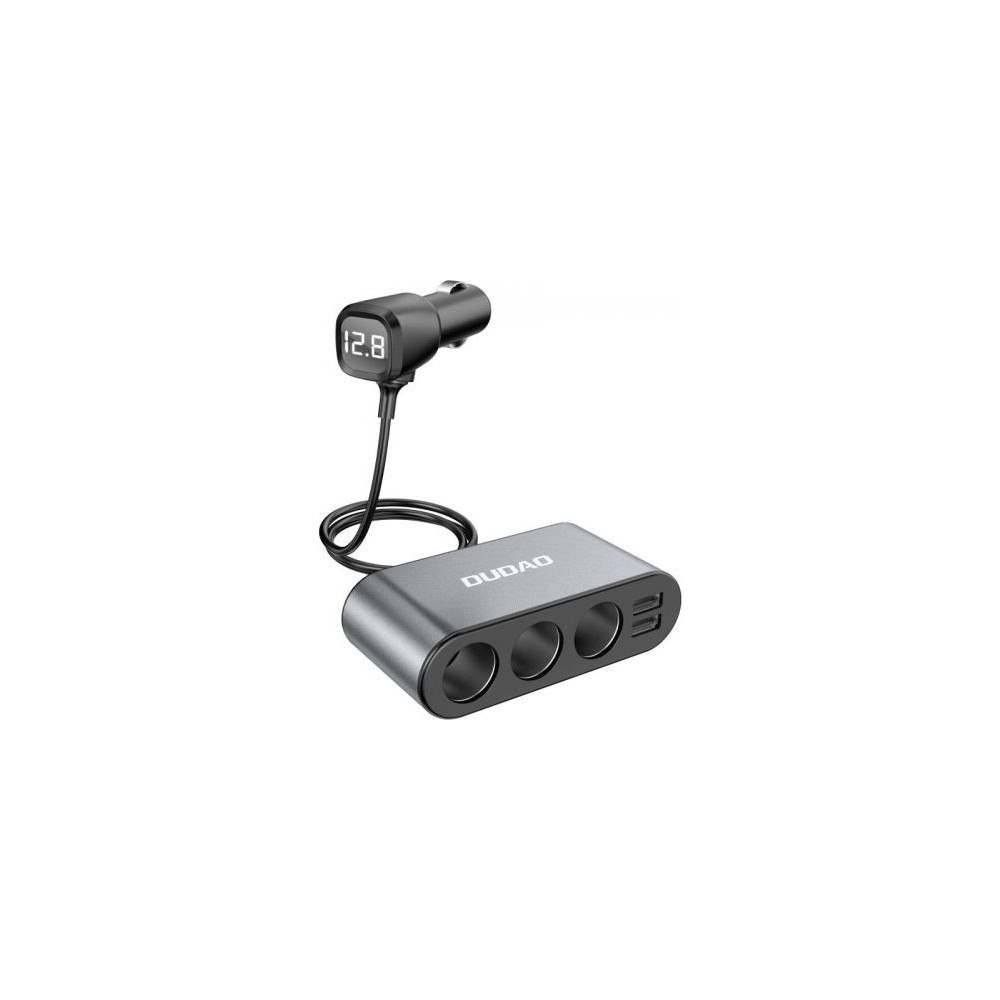 Dudao Dudao bil-laddare 2x USB / 3x cigarettändar-splitter svart (...