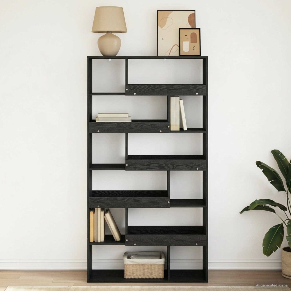 vidaXL Bokhylla Svart ek 100 x 33 x 156,5 cm Konstruerat trä