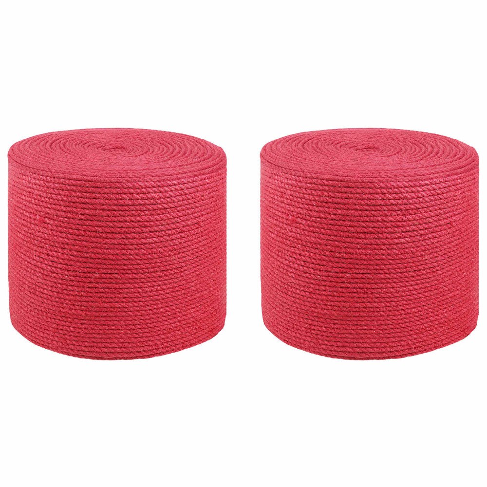 vidaXL Juterep 2 pcs Röd 100% Tossa jute