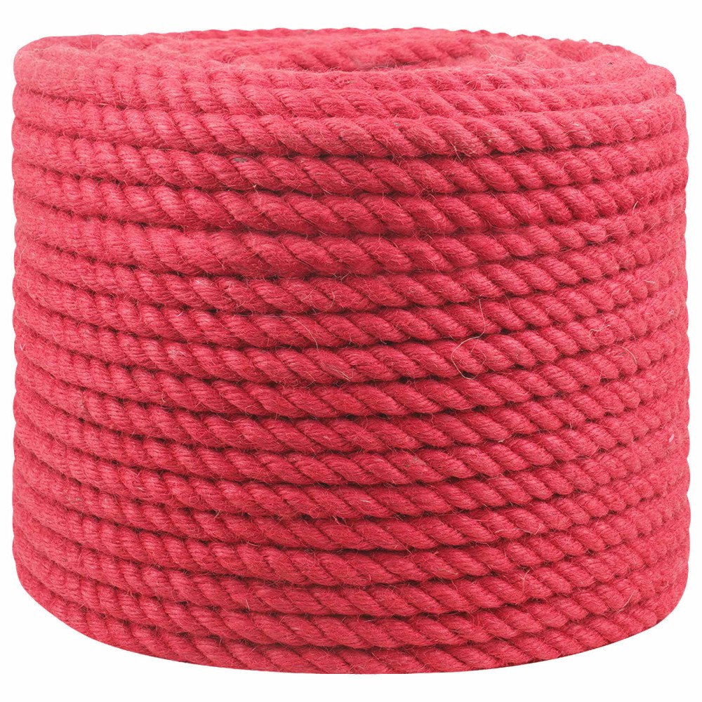 vidaXL Juterep Röd 100% Tossa jute