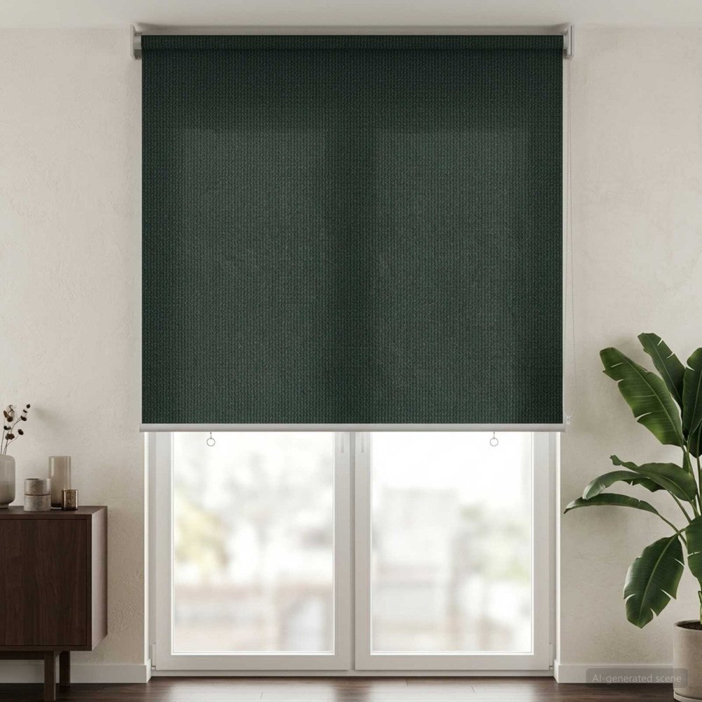 vidaXL Utomhus Rullgardin 90% UV Block Mörkgrön 80 x 230 cm HDPE