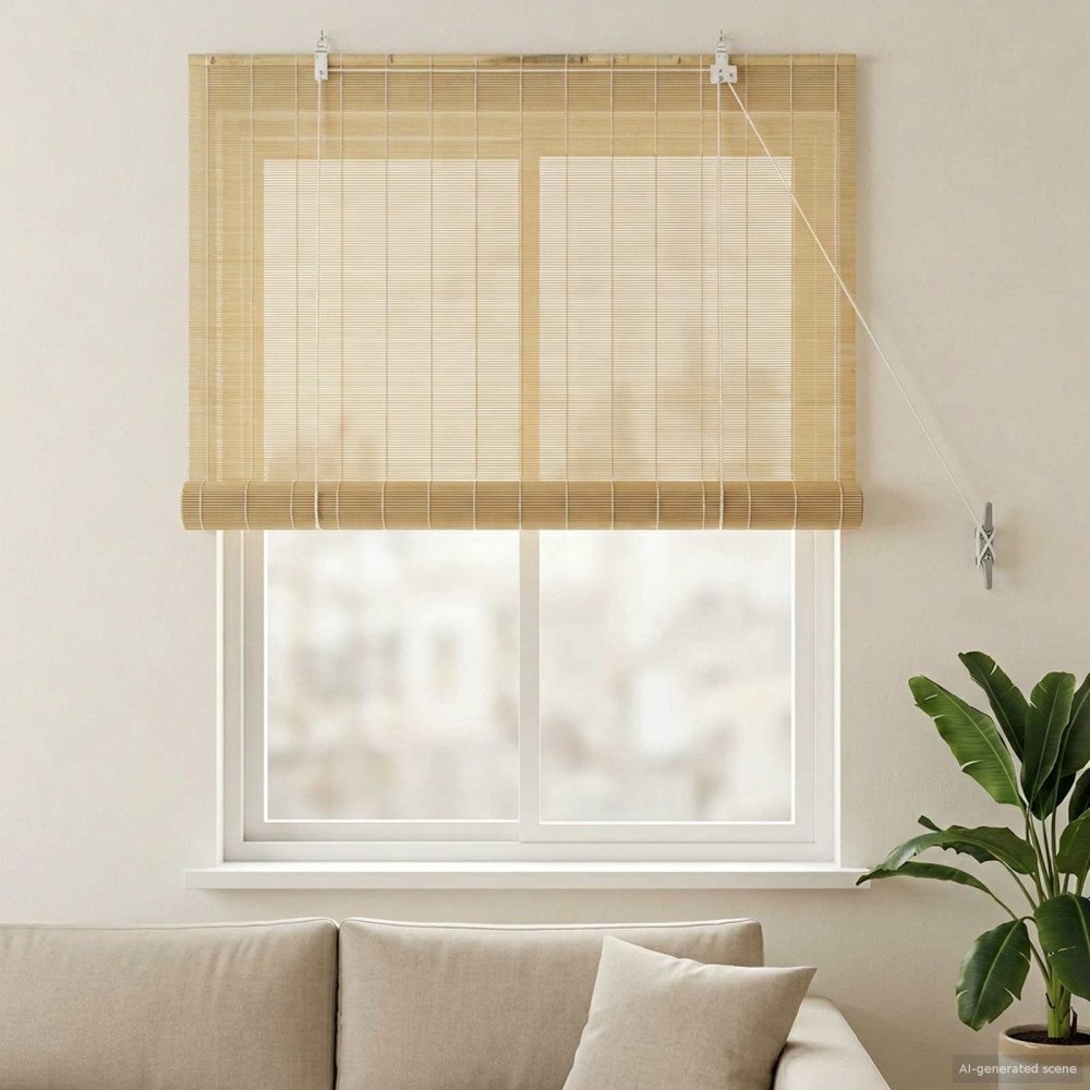 vidaXL Rullgardin Naturlig 90 x 160 cm Bambu