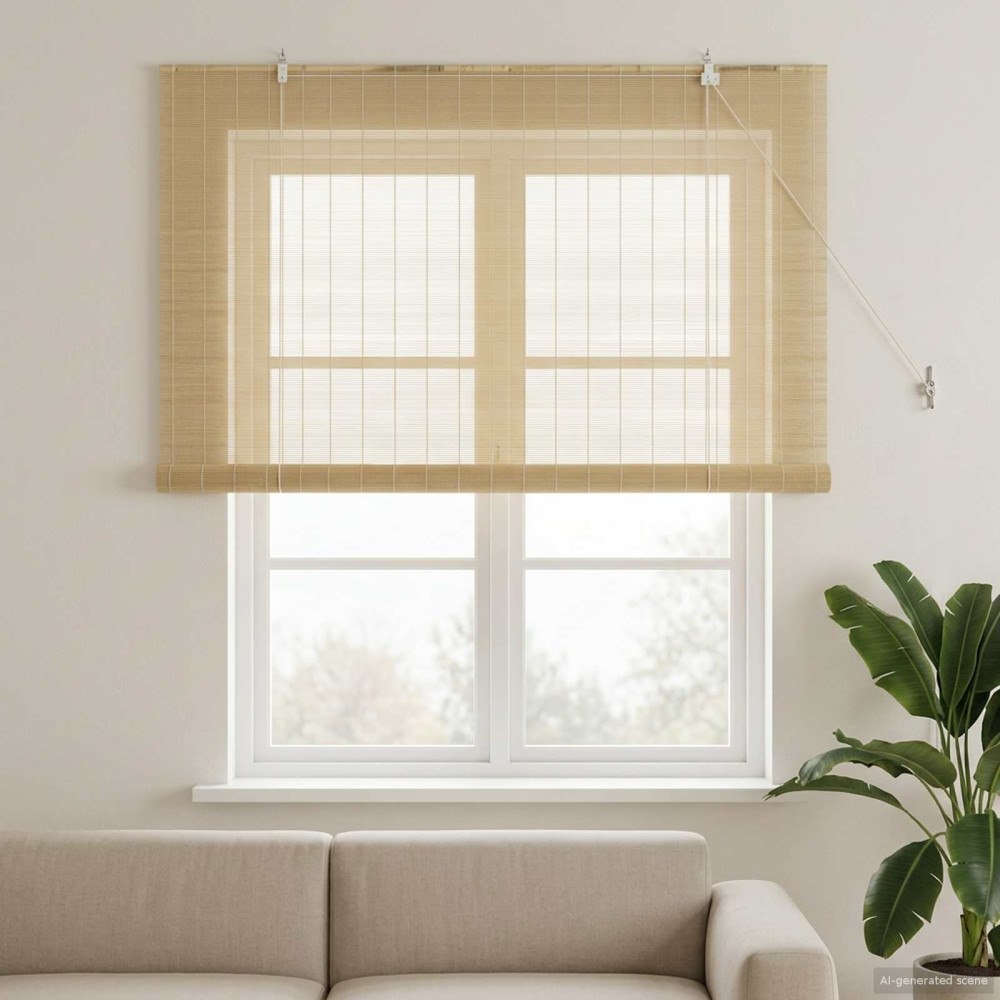 vidaXL Rullgardin Naturlig 130 x 160 cm Bambu