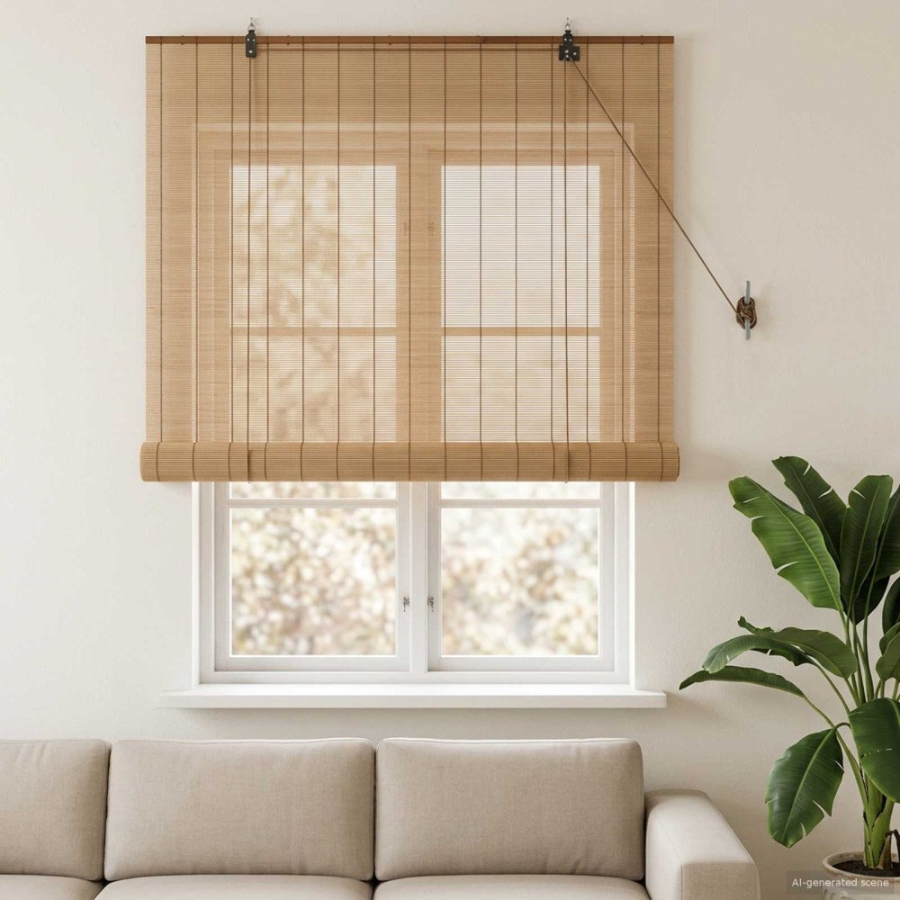 vidaXL Rullgardin Brun 90 x 160 cm Bambu
