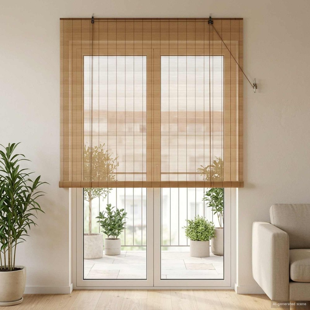 vidaXL Rullgardin Brun 130 x 220 cm Bambu