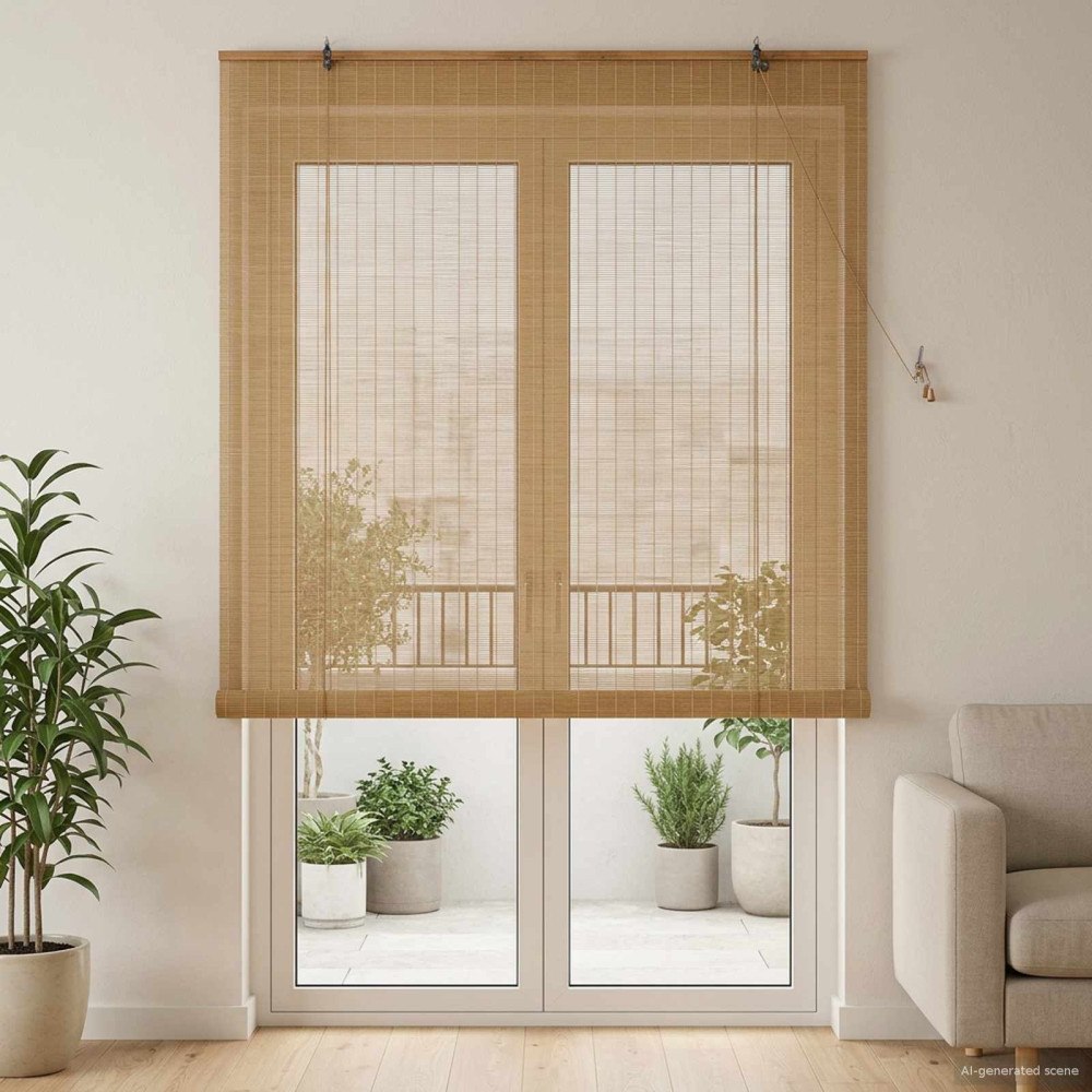 vidaXL Rullgardin Brun 130 x 220 cm Bambu