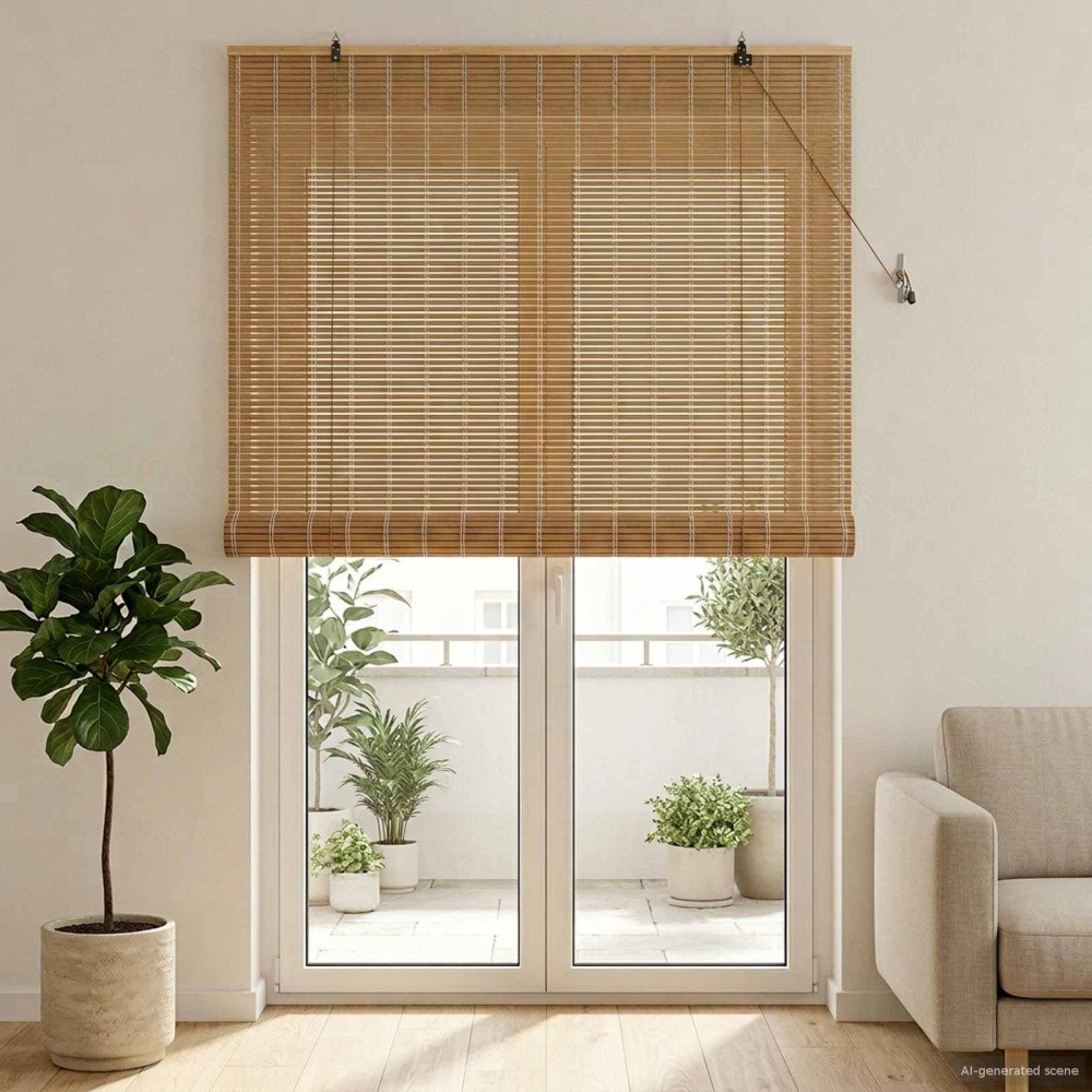 vidaXL Rullgardin Natur 130 x 220 cm Bambu
