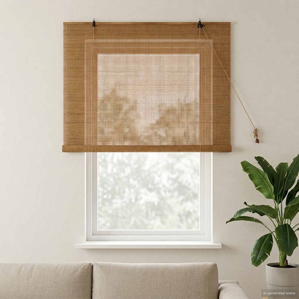 vidaXL Rullgardin Brun 150 x 160 cm Bambu