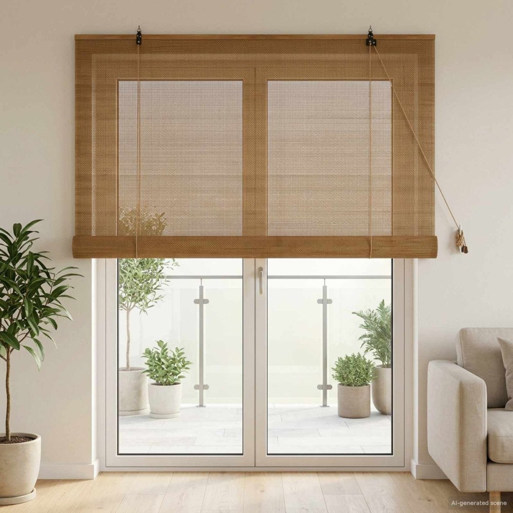 vidaXL Rullgardin Brun 140 x 220 cm Bambu