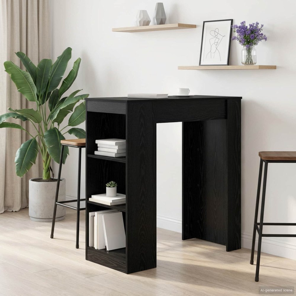 vidaXL Barbord 95 x 47 x 103,5 cm Konstruerat trä Svart ek