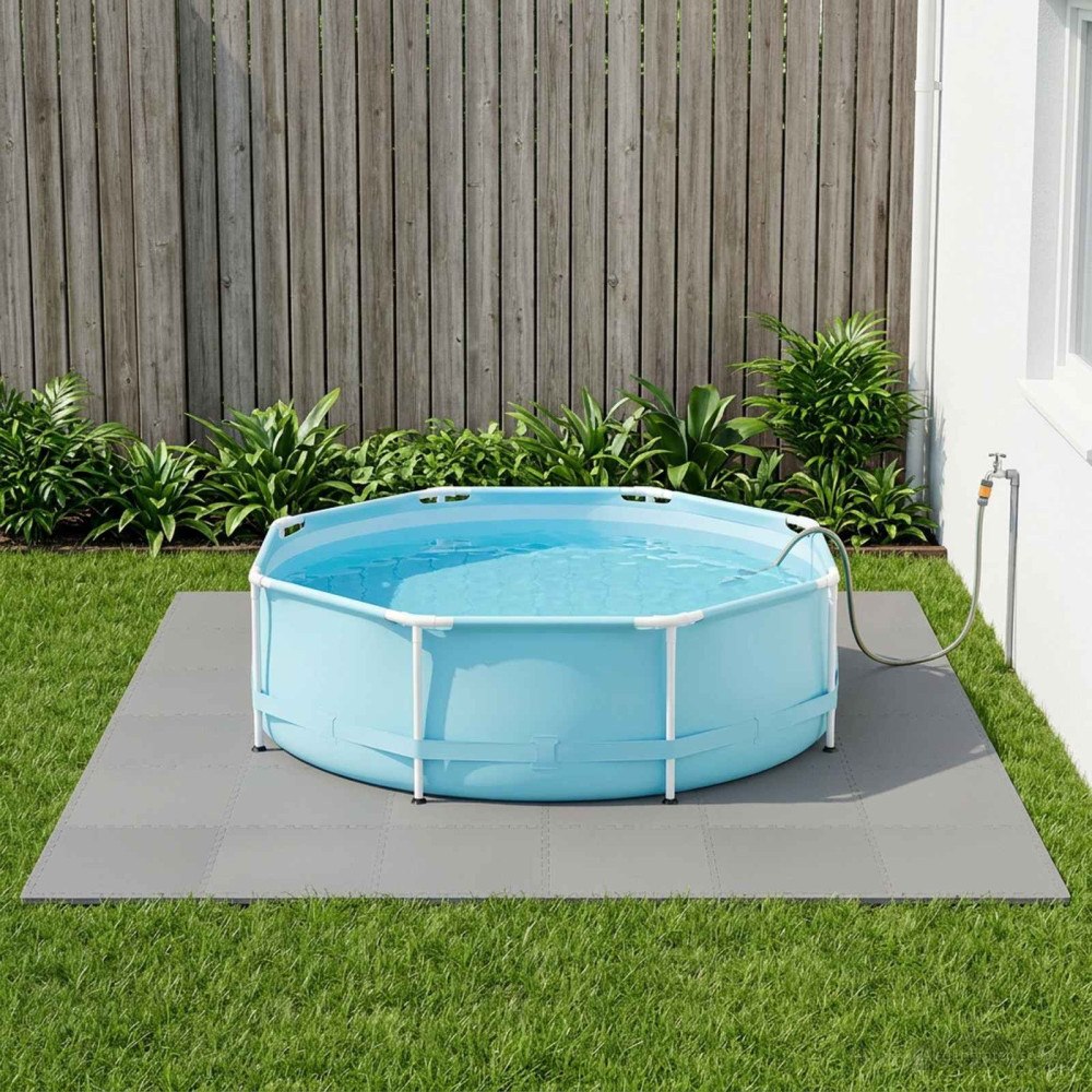 vidaXL Pool grundmatta 50 pcs Grå 18 m² EVA-skum