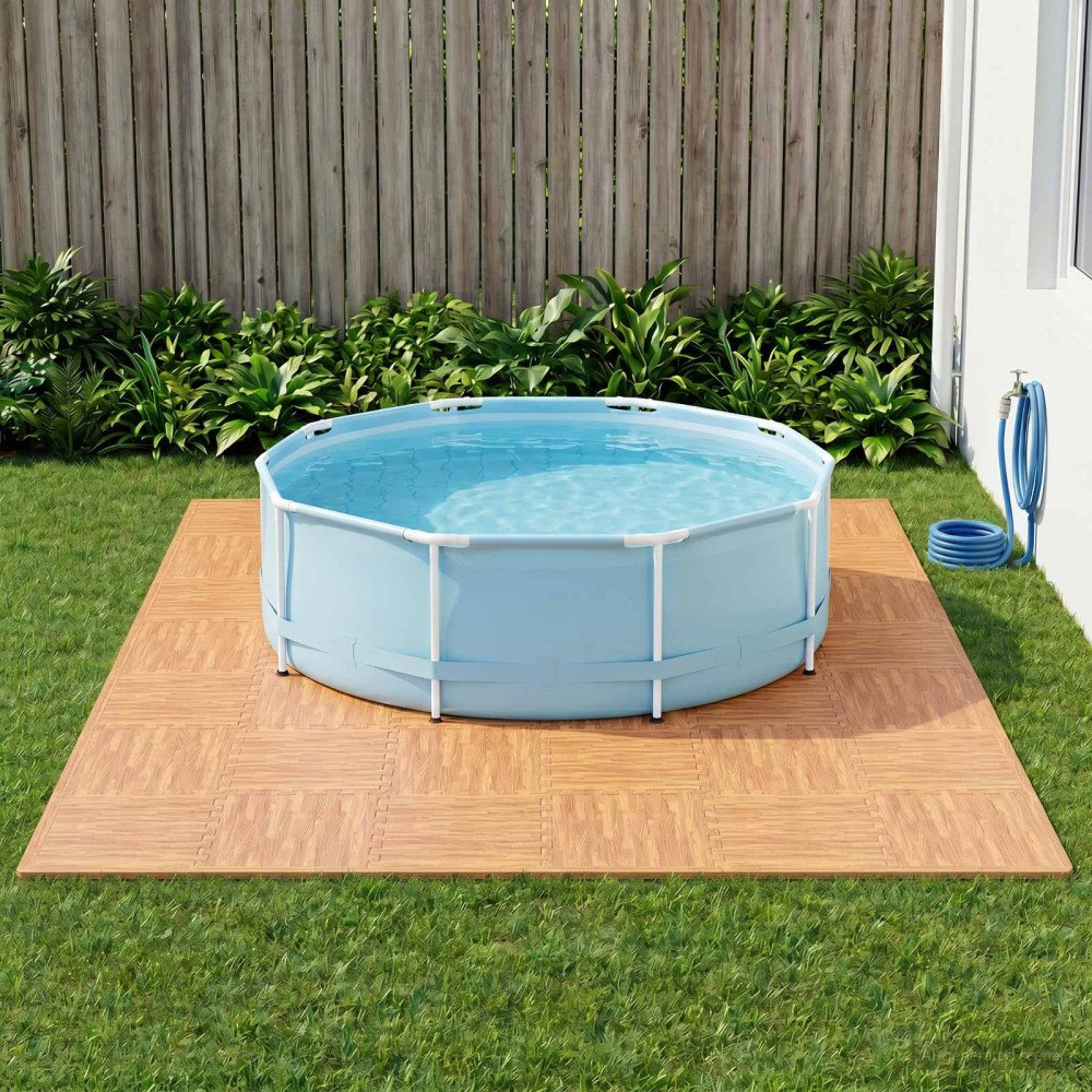vidaXL Pool grundmatta 50 pcs trä 18 m² EVA-skum