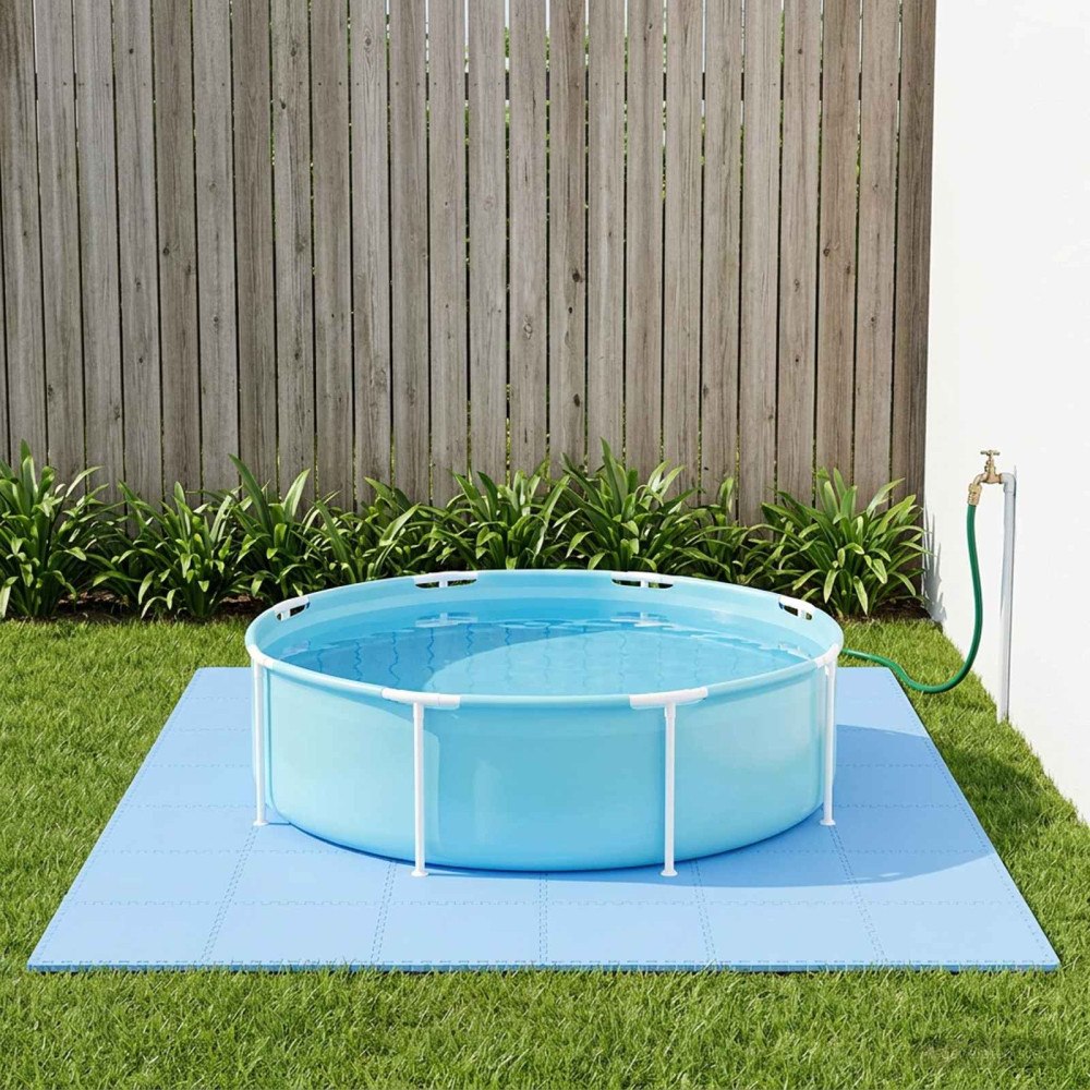 vidaXL Pool grundmatta 40 pcs Blå 14,4 m² EVA-skum