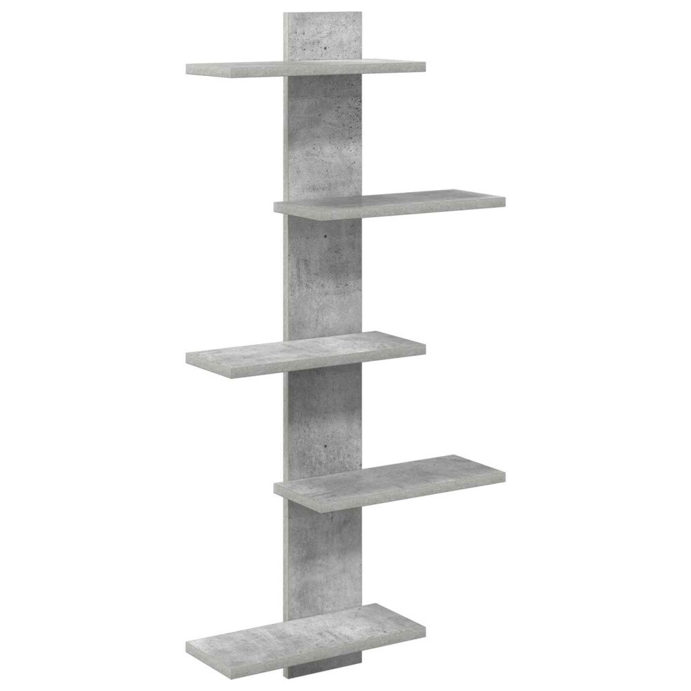 vidaXL Väggflytande Hylla Betonggrå 48,5 x 15 x 101 cm Konstruerat trä