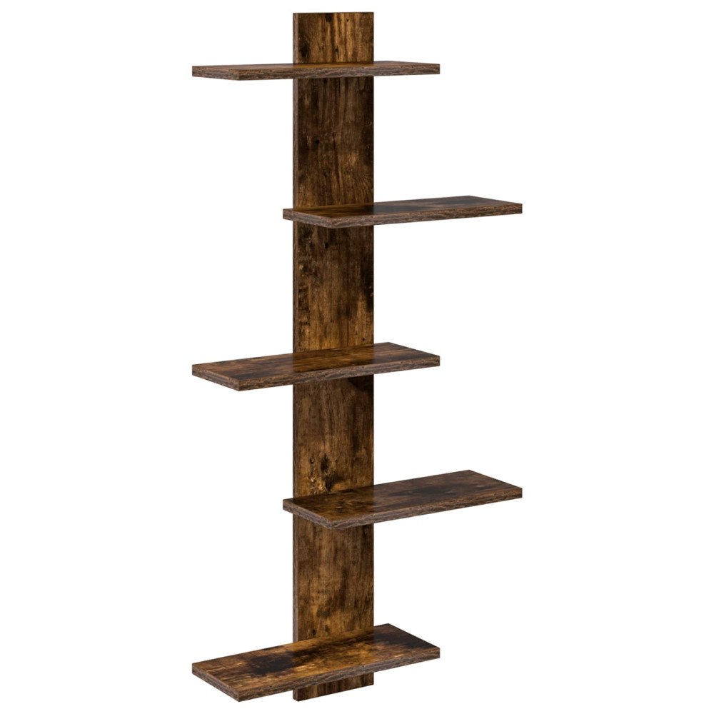 vidaXL Väggflytande Hylla Rökt ek 48,5 x 15 x 101 cm Konstruerat trä