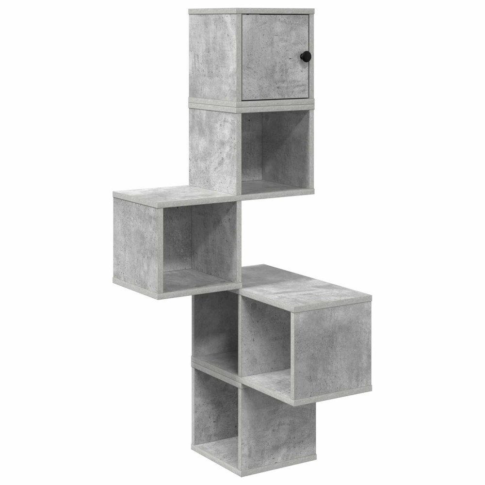 vidaXL Väggkrokhylla Betonggrå 48 x 48 x 120 cm Konstruerat trä