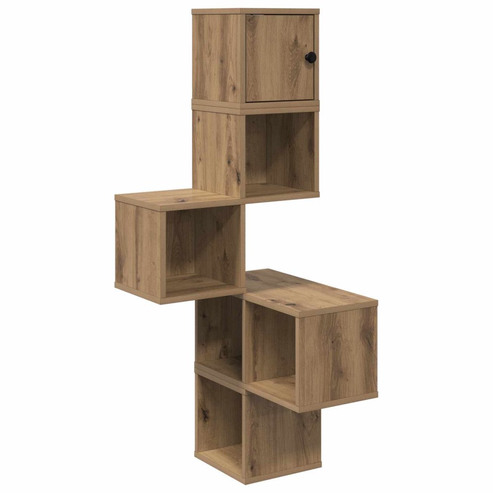 vidaXL Väggkrokhylla Artisan-ek 48 x 48 x 120 cm Konstruerat trä