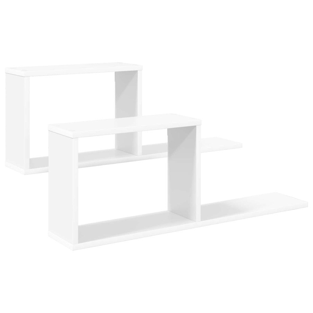 vidaXL Flytande hyllor 2 pcs Vit 80 x 15 x 30 cm Konstruerat trä
