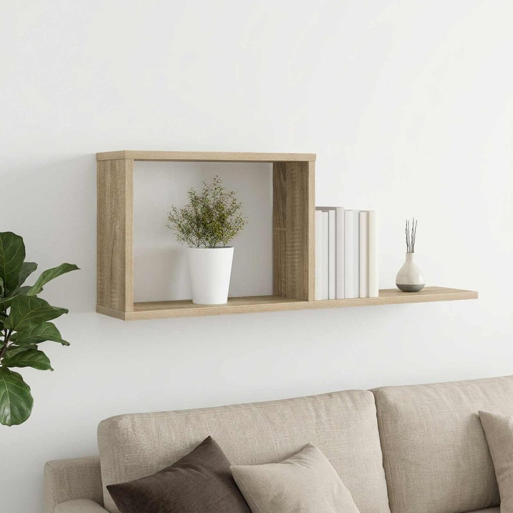 vidaXL Flytande hyllor Sonoma-ek 80 x 15 x 30 cm Konstruerat trä
