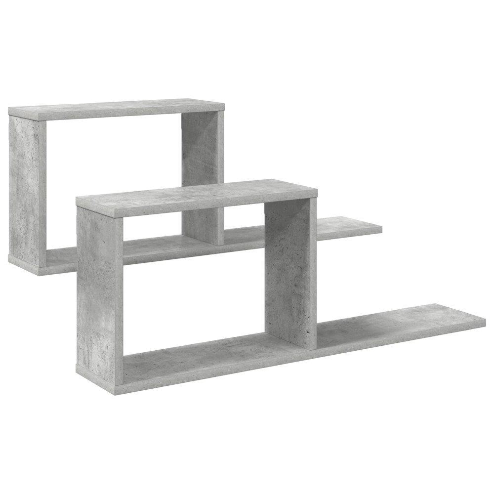 vidaXL Flytande hyllor 2 pcs Betonggrå 80 x 15 x 30 cm Konstruerat trä