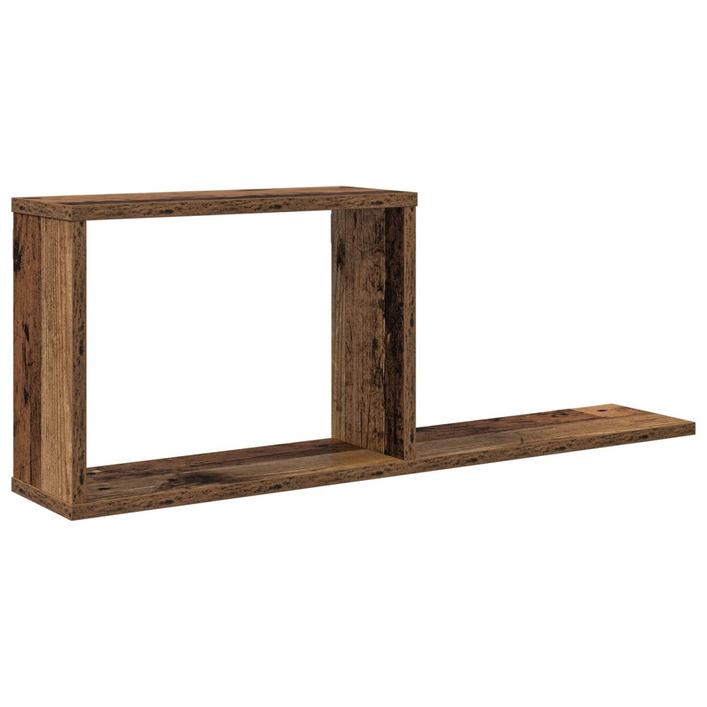 vidaXL Flytande hyllor Gammalt trä 80 x 15 x 30 cm Konstruerat trä