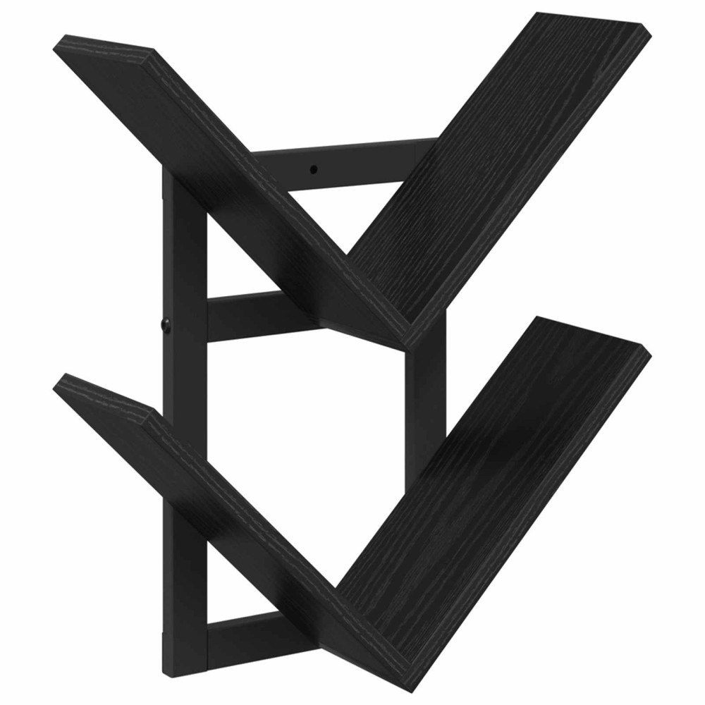 vidaXL Väggflytande Hylla Svart ek 43 x 15 x 47 cm Konstruerat trä