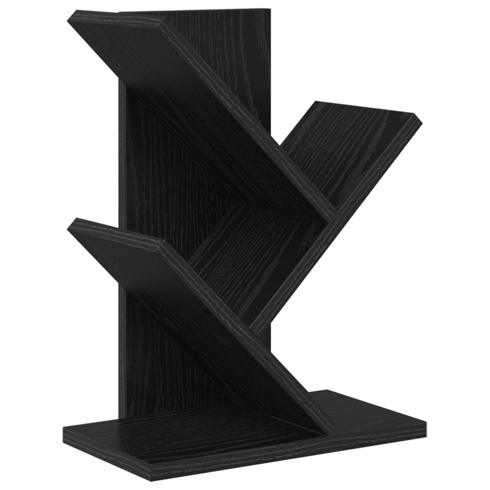 vidaXL Trä Bokhylla 3-Tier 30 x 18 x 40 cm Konstruerat trä Svart ek