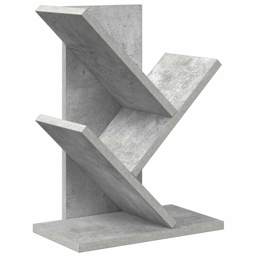 vidaXL Trä Bokhylla 3-Tier 30 x 18 x 40 cm Konstruerat trä Betonggrå