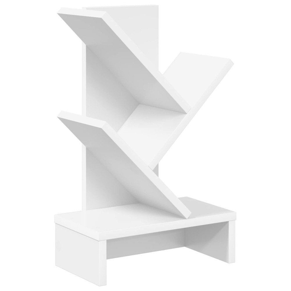 vidaXL Trä Bokhylla 3-Tier 30 x 18 x 48 cm Konstruerat trä Vit