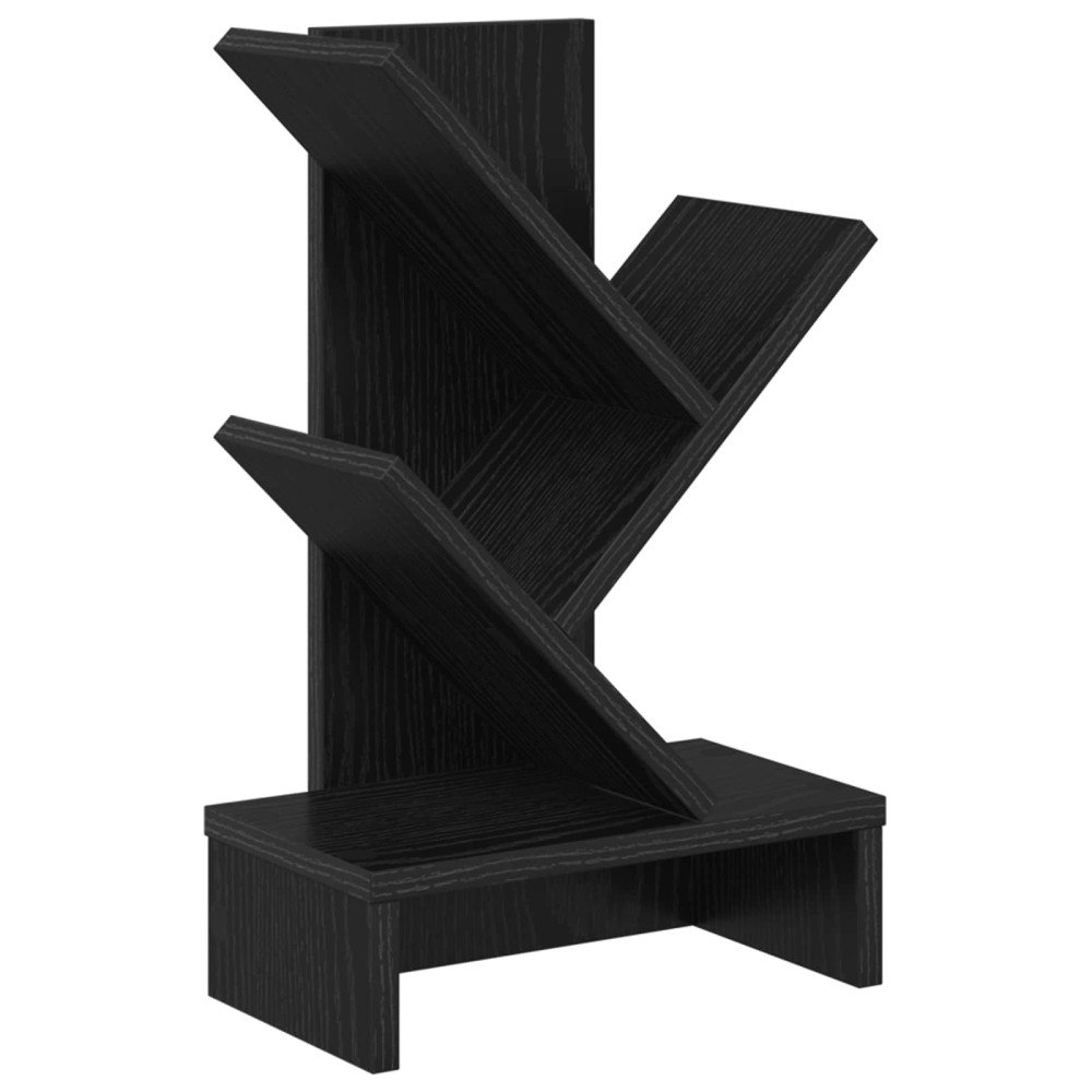 vidaXL Trä Bokhylla 3-Tier 30 x 18 x 48 cm Konstruerat trä Svart ek