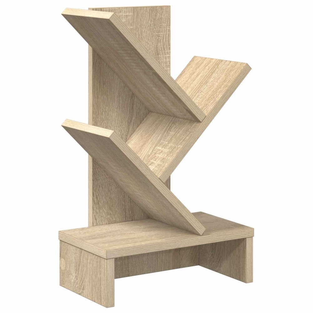 vidaXL Trä Bokhylla 3-Tier 30 x 18 x 48 cm Konstruerat trä Sonoma-ek