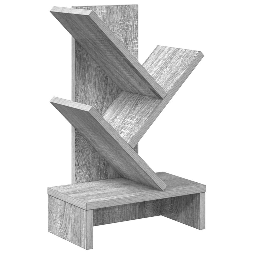 vidaXL Trä Bokhylla 3-Tier 30 x 18 x 48 cm Konstruerat trä Grå Sonoma