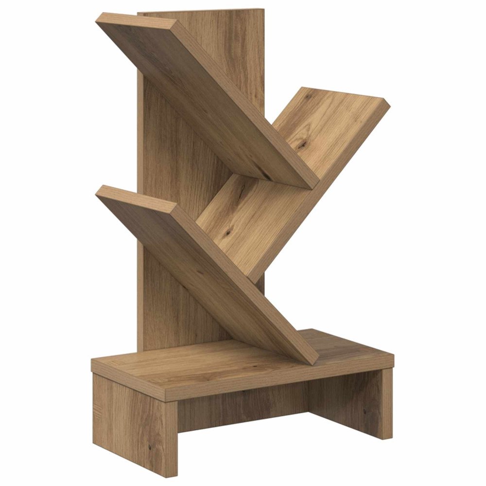 vidaXL Trä Bokhylla 3-Tier 30 x 18 x 48 cm Konstruerat trä Artisan-ek