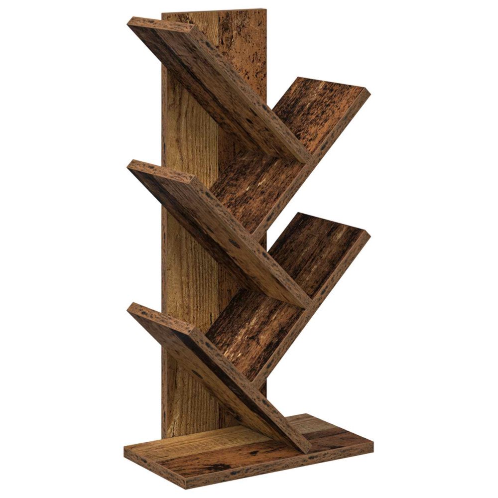 vidaXL Trä Bokhylla 4-Tier 30 x 18 x 60 cm Konstruerat trä Gammalt trä