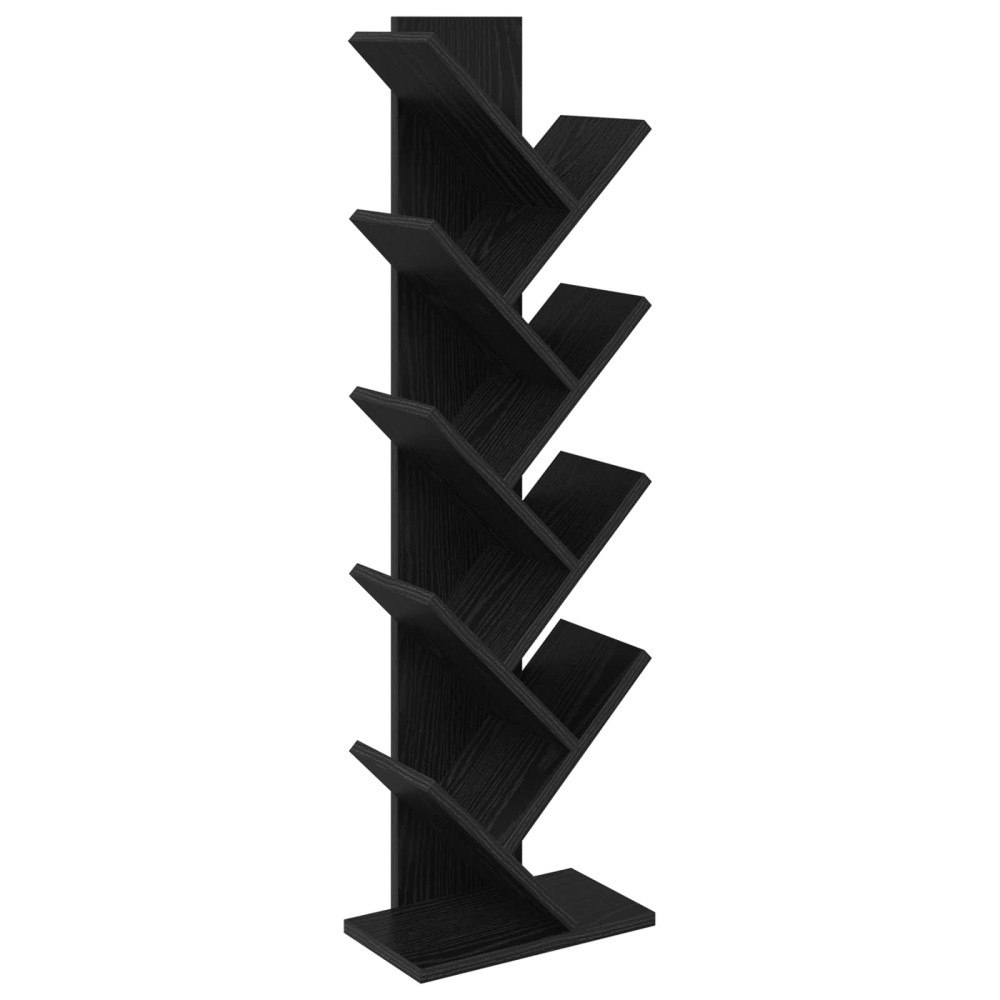 vidaXL Trä Bokhylla 6-Plan 30 x 18 x 100 cm Konstruerat trä Svart ek