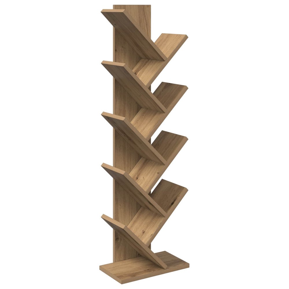 vidaXL Trä Bokhylla 6-Plan 30 x 18 x 100 cm Konstruerat trä Artisan-ek