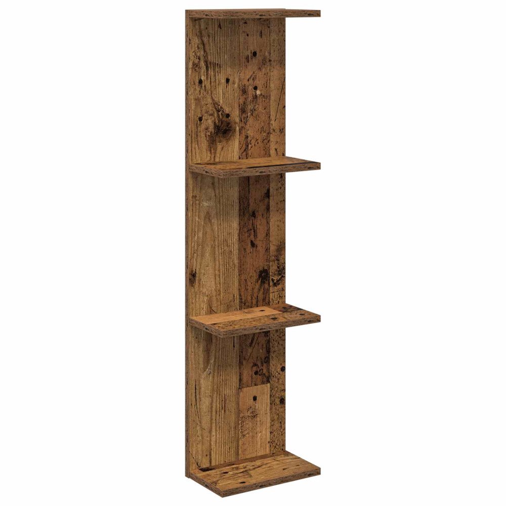 vidaXL Vägg hylla Gammalt trä 25 x 15 x 100 cm Konstruerat trä