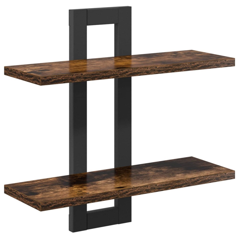 vidaXL Flytande hyllor Rökt ek 40 x 15 x 40 cm Konstruerat trä