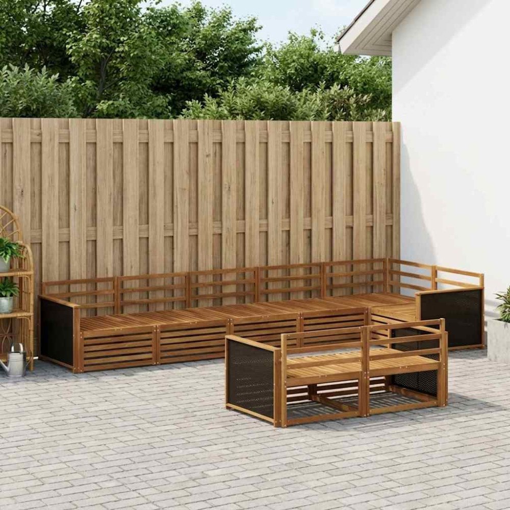 vidaXL Utomhussoffset 8 pcs Naturlig