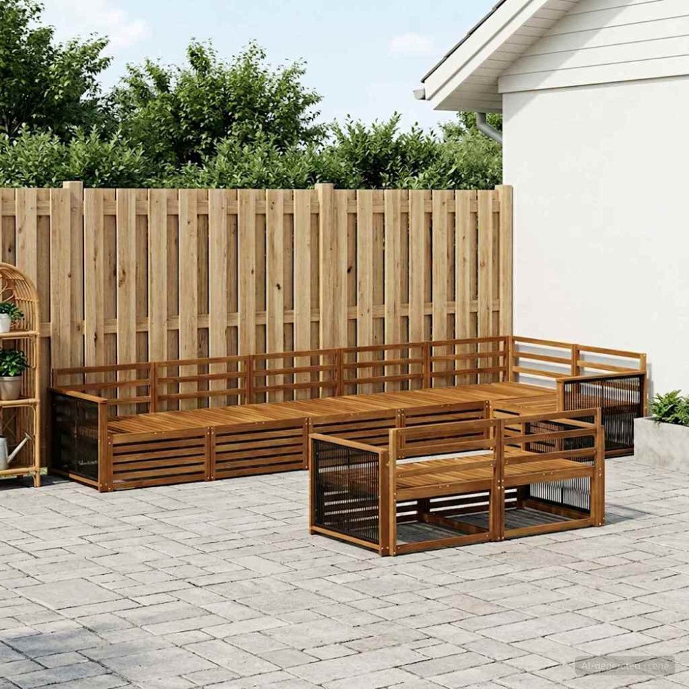 vidaXL Utomhussoffset 8 pcs Naturlig