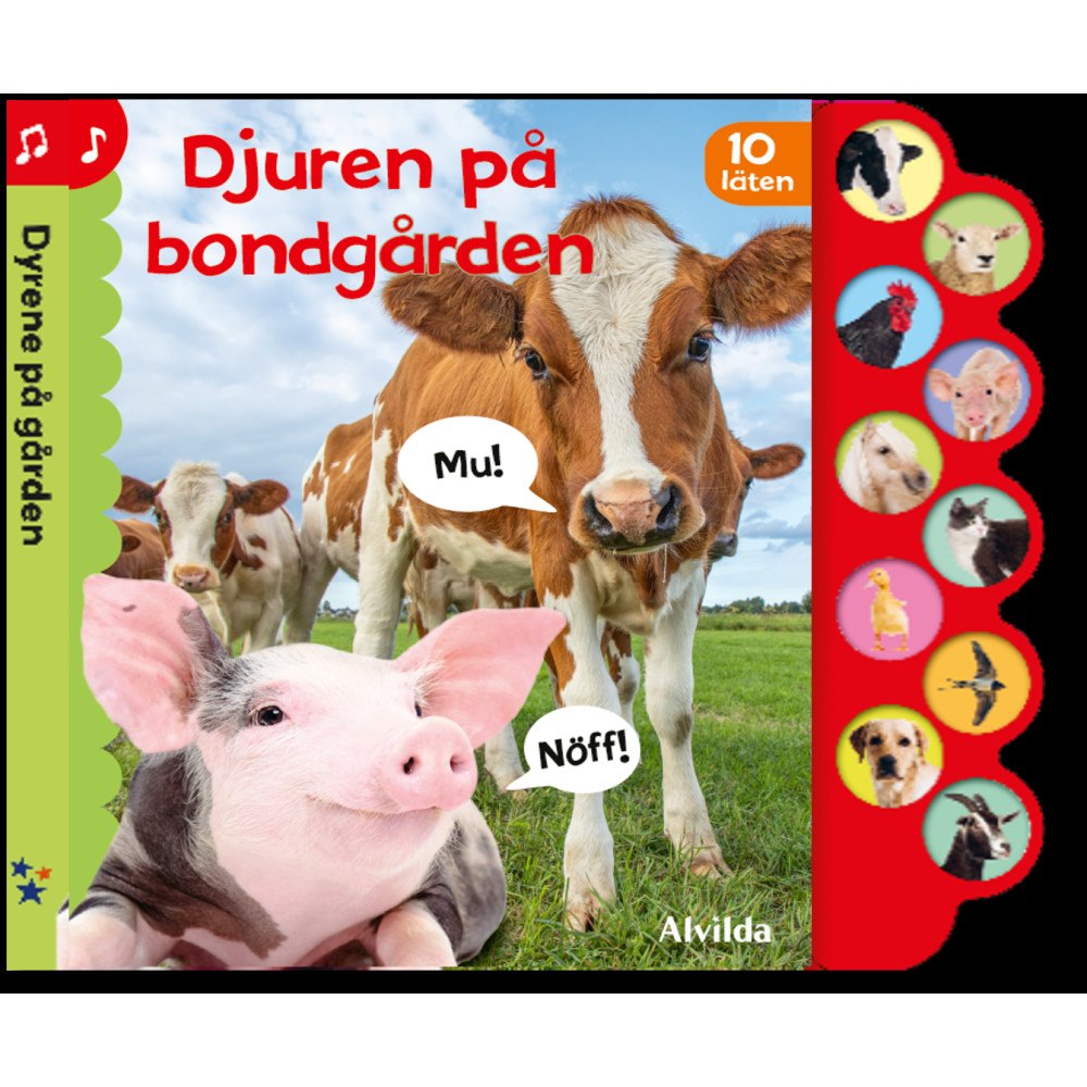 Alvilda Djuren på bondgården. Ljudbok med 10 ljud (bok, board book)