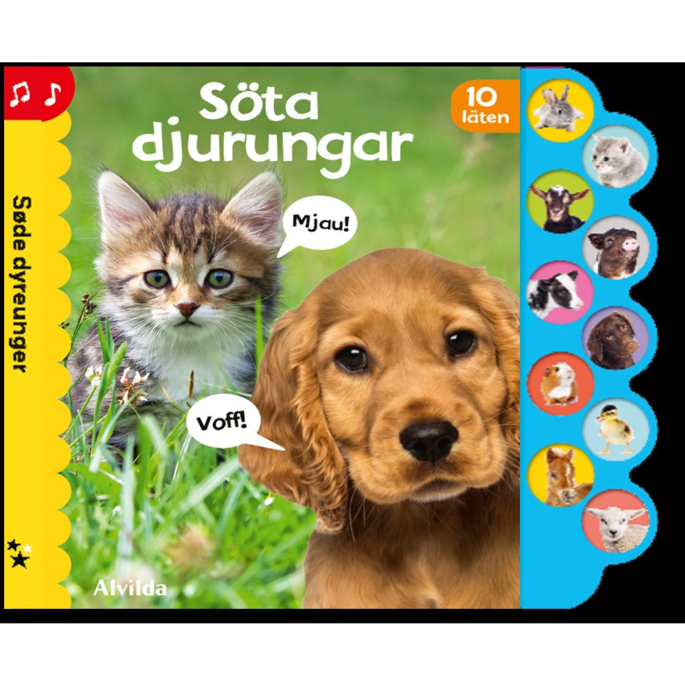Alvilda Söta djurungar. Ljudbok med 10 ljud (bok, board book)