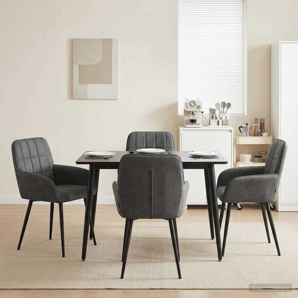 vidaXL Matstolar 4 pcs Sammet Mörkgrå 57 x 50 x 85 cm