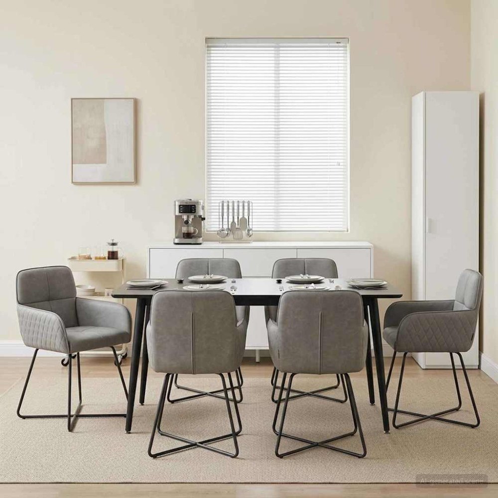vidaXL Matstolar 6 pcs Sammet Ljusgrå 59 x 56,5 x 86 cm