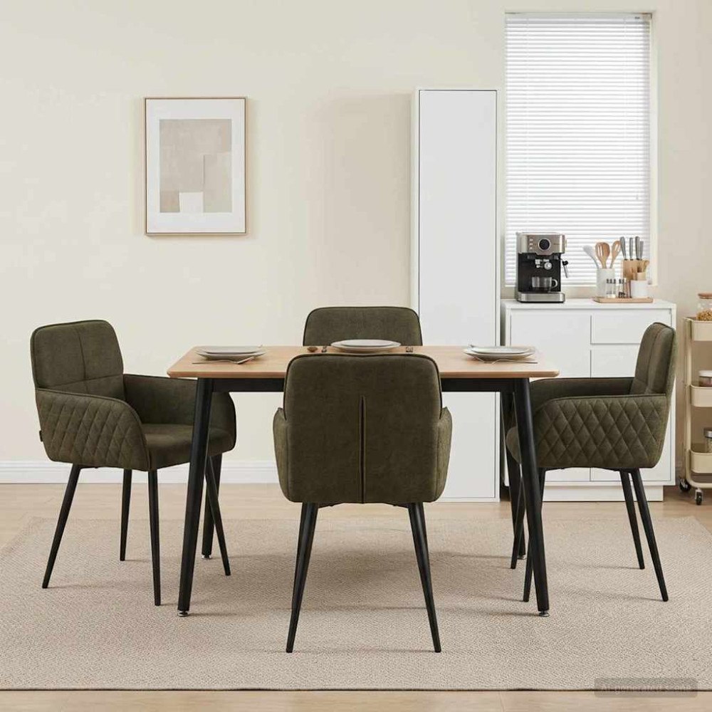 vidaXL Matstolar 4 pcs Faux Mockaläder Armégrön 59 x 56,5 x 85 cm