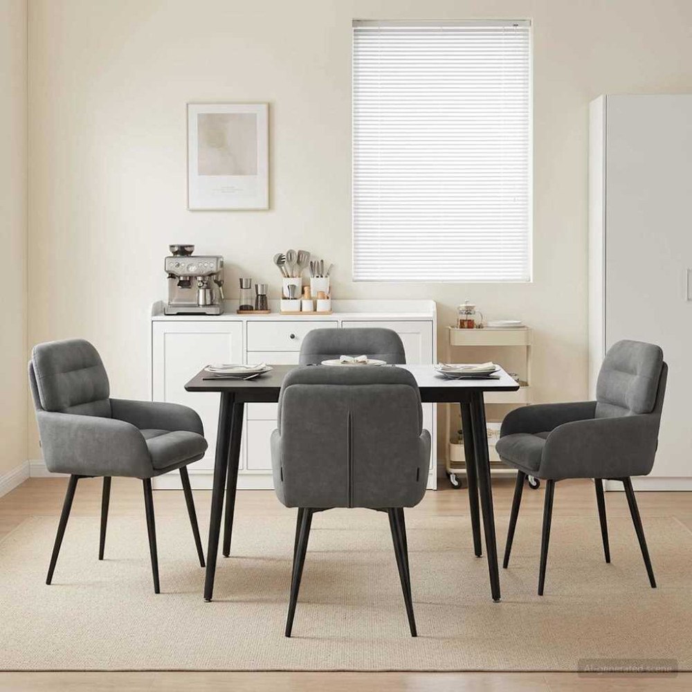 vidaXL Matstolar 4 pcs Sammet Mörkgrå 59 x 59,5 x 90 cm