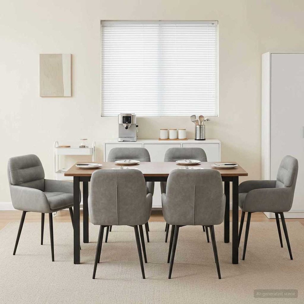 vidaXL Matstolar 6 pcs Sammet Ljusgrå 59 x 59,5 x 90 cm