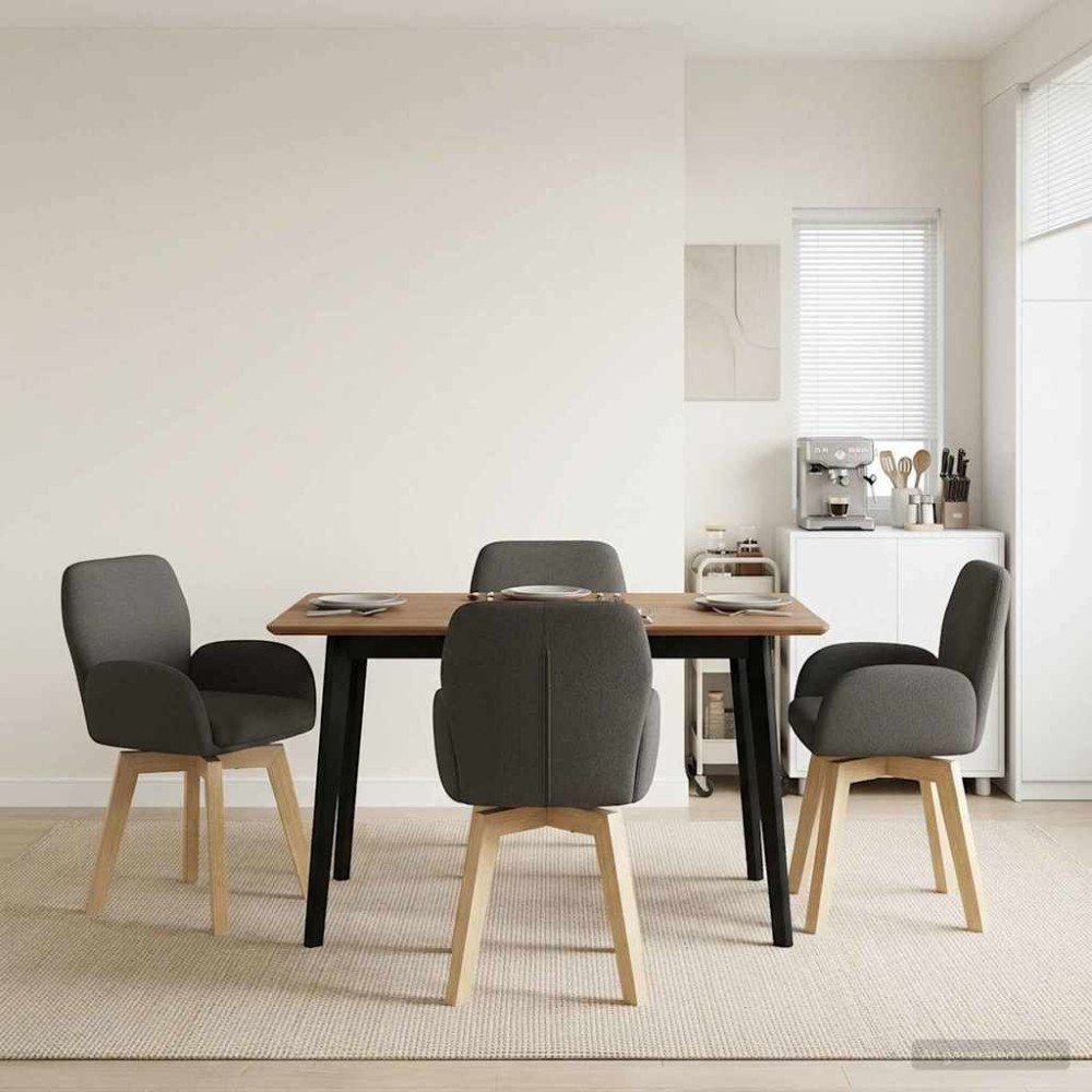 vidaXL Svängande Matstolar 4 pcs Bouclé Mörkgrå 54 x 58 x 87 cm