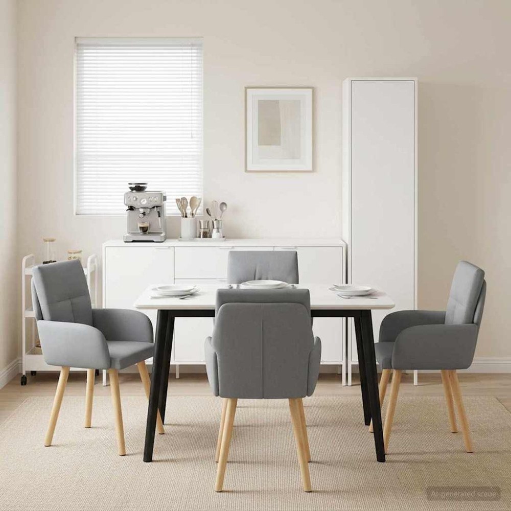 vidaXL Matstolar 4 pcs Tyg Ljusgrå 60 x 56 x 96 cm